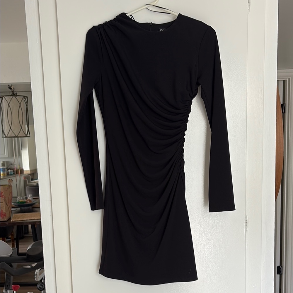 Black Ruched Dress